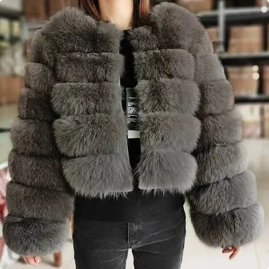 Fashion & Warm – Thick Faux Fur Coat Women’s Winter Wear