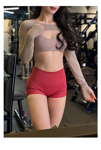 TKITK Shorts Seamless Yoga Pants Women's Fitness Outfits Shark Bite Shorts for Gym Running Cycling Bike Wear Leggings