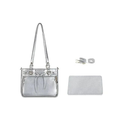 Square Love Heart Handbag – Women’s Bandage Bow Shoulder Bag