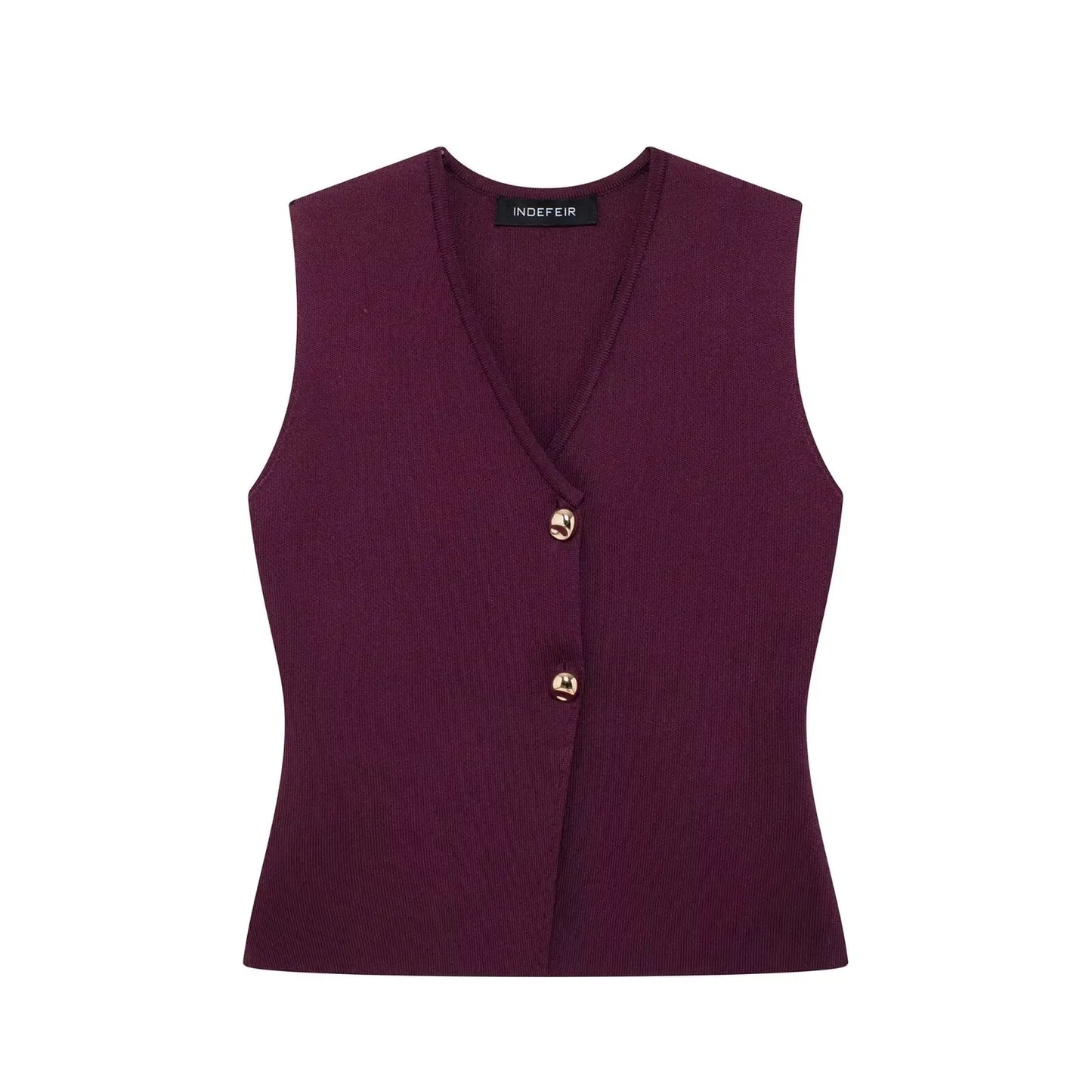Wine Red Knitted Vest & High Waist Long Skirt – TRAFZA 2025 Women’s Set