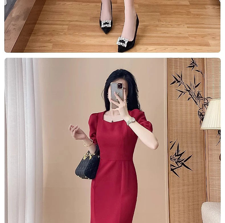 Women’s Stylish Summer Dress – High Waist Slimming Korean Dress