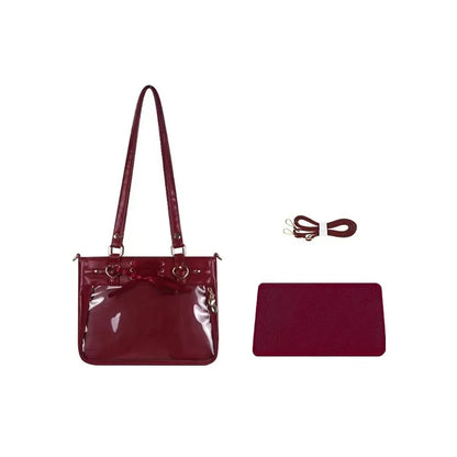 Square Love Heart Handbag – Women’s Bandage Bow Shoulder Bag