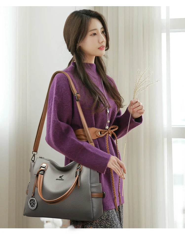 High-Quality Leather Handbag – Soft Shoulder Bag for Women