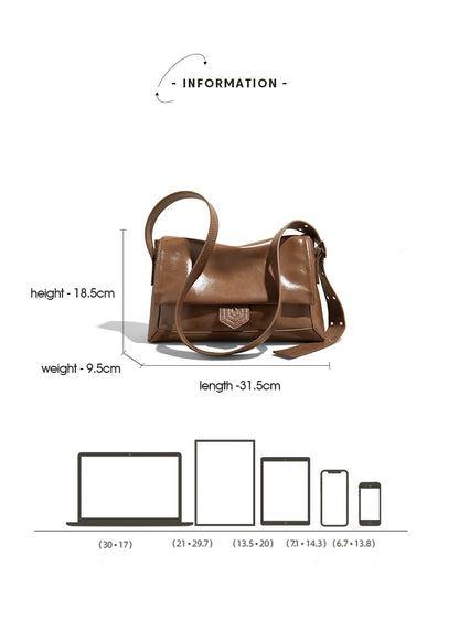 Autumn Winter Women’s Tote Bag – FOXER Simple Split Leather Crossbody Bag