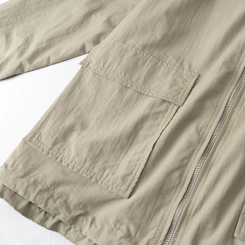 Casual Women’s Rain Jacket – Short Hooded Windproof Coat