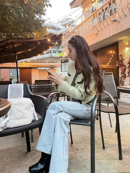 Chic & Comfortable – Slim Fit Tweed Top for Women