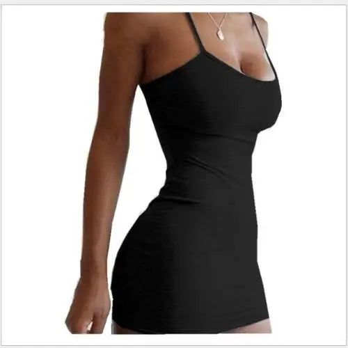 Turn Heads – Solid Black & White Mini Camisole Dress