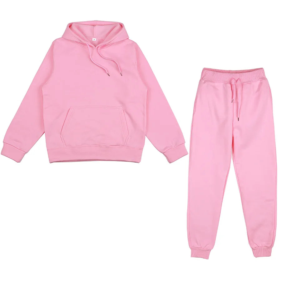 Spring Autumn Tracksuit – Women’s Hoodie + Sweatpants 2-Piece