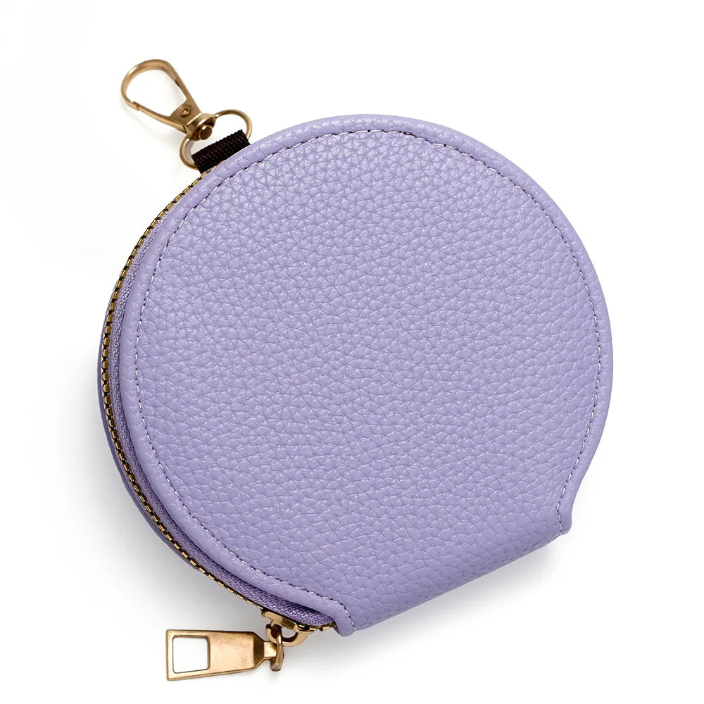 Cute Circular Zipper Coin Purse – Student Card Holder & Key Pouch